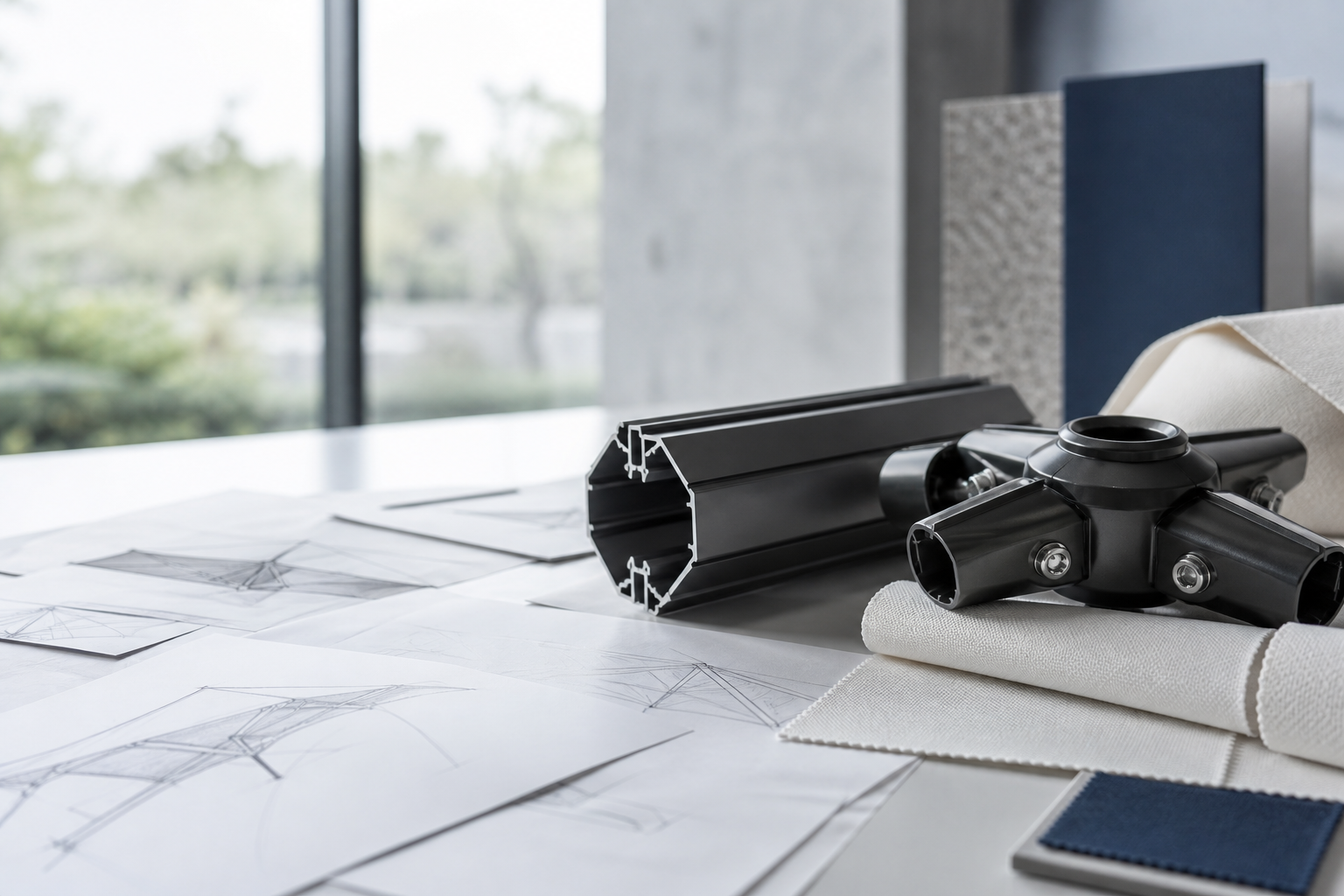 OEM development materials, drawings, and parasol components